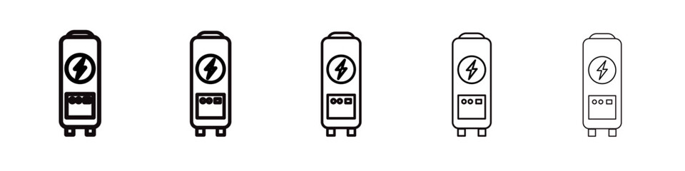 Electric heating boiler icon vector outline symbol or illustration