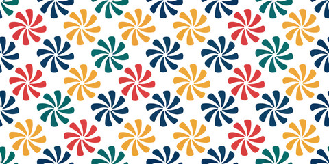 Color Wheel Pattern: A vibrant, kaleidoscopic pattern of colorful pinwheels bursts across the canvas, creating a dynamic and playful design. This versatile graphic offers an eye-catching backdrop.