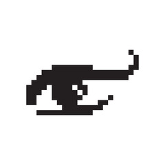 Pixel art eye icon, 8 bit retro style human eyeball, simple computing see symbol