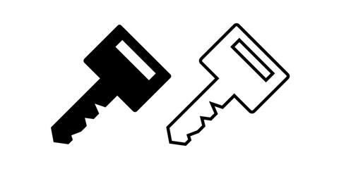 Key simple icon. Lock door pictogram, house or keyword vector symbol, password or success