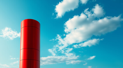 Obraz premium A striking red-layered tower standing proudly