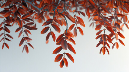 Naklejka premium red autumn leaves on tree