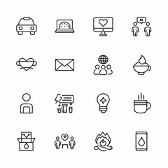 electric car and charging tech icons              