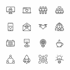 drone and aerial tech icons            