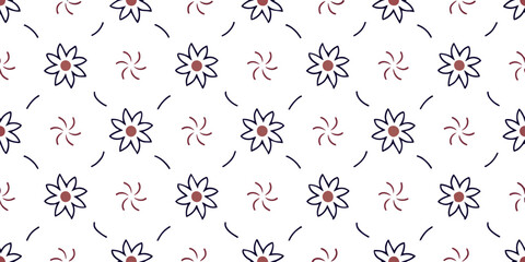 Floral Symphony: A meticulously crafted pattern showcasing an elegant arrangement of delicate flowers and stylized elements, creating a harmonious visual rhythm.