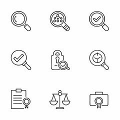 internal audit and control icon set              