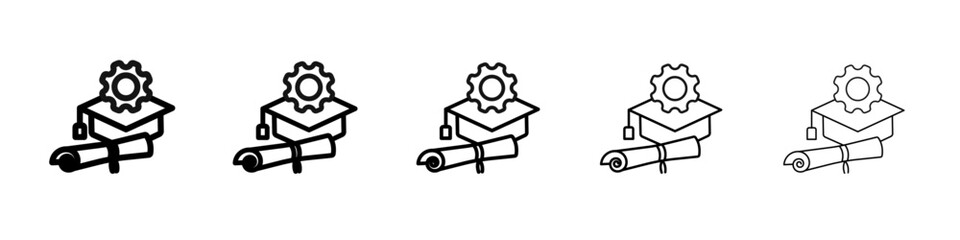 Engineering education icon vector outline symbol or illustration