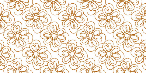 Golden Floral Pattern: An intricate, repeating pattern of stylized flowers in shades of gold unfolds across a neutral backdrop, evoking a sense of timeless elegance and delicate artistry.