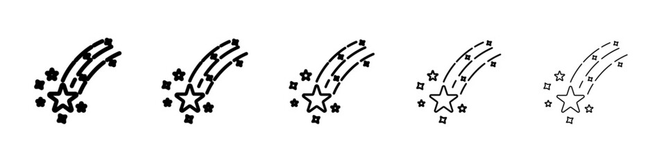Falling Star Icon vector outline symbol or illustration