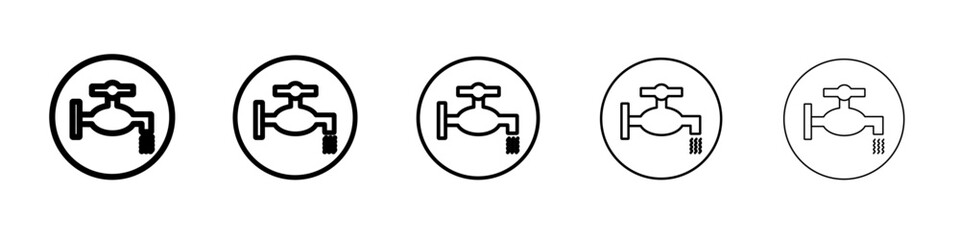 Faucet tap water icon vector outline symbol or illustration