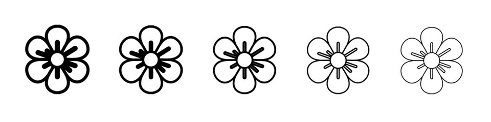 flower icon vector outline symbol or illustration