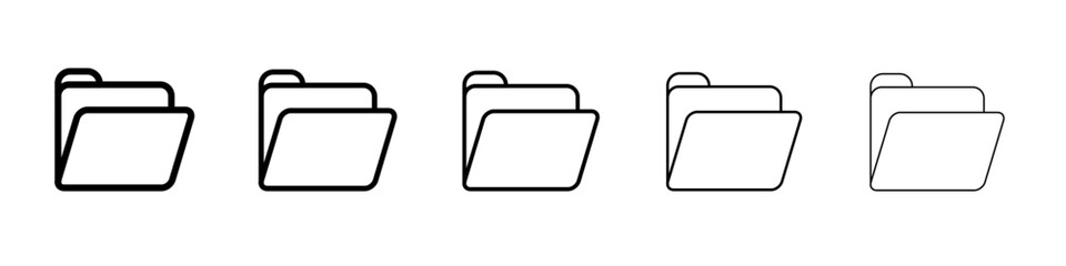 Folder icon vector outline symbol or illustration