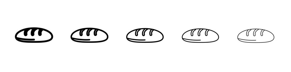 French bread icon vector outline symbol or illustration