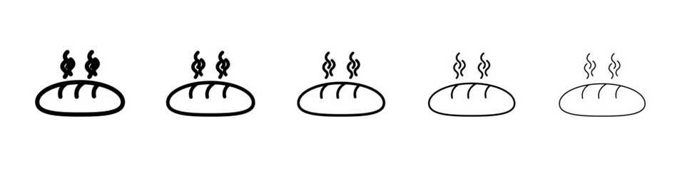 fresh bread icon vector outline symbol or illustration