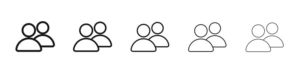 Friends icon vector outline symbol or illustration