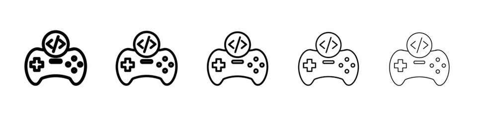 Game developing icon vector outline symbol or illustration
