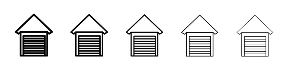 Garage icon vector outline symbol or illustration