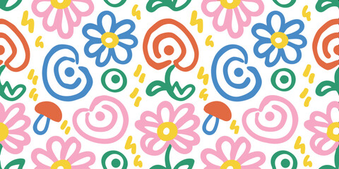 Floral Whimsy: A vibrant, eye-catching floral pattern dances across the canvas, creating a joyful and playful visual symphony