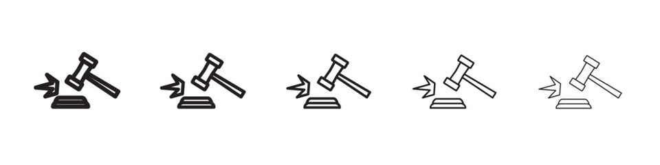 Gavel icon vector outline symbol or illustration