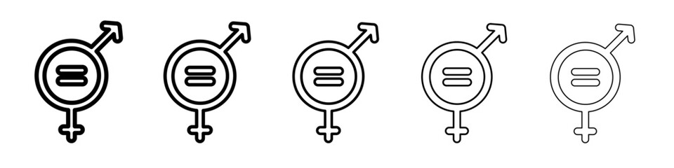 Gender equality icon vector outline symbol or illustration