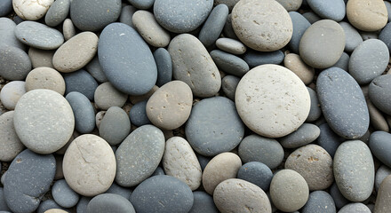 Smooth Gray and White River Rocks Background Texture
