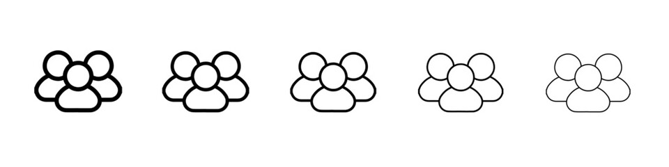 group icon vector outline symbol or illustration