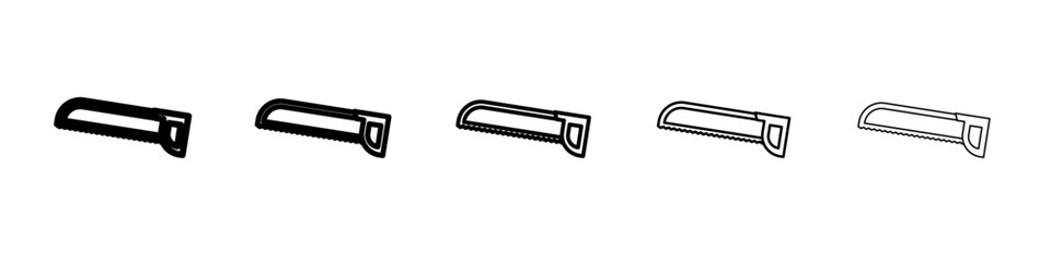 hacksaw icon vector outline symbol or illustration