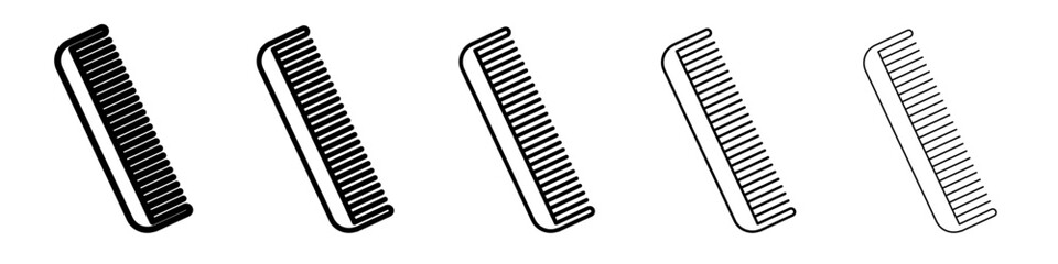 Hair comb icon vector outline symbol or illustration