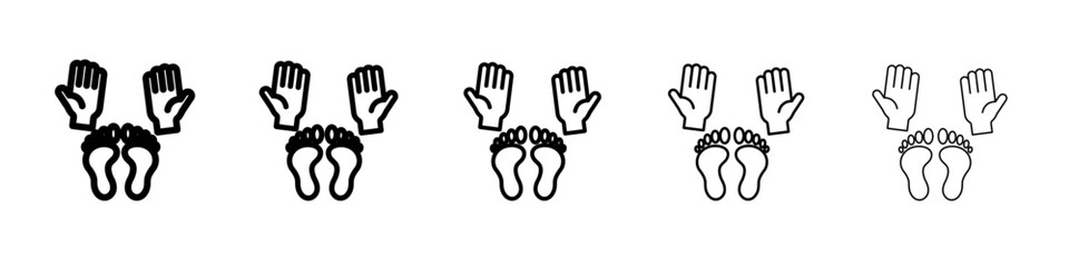 Obraz premium hand and foot icon vector outline symbol or illustration