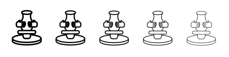 Handmade pottery icon vector outline symbol or illustration