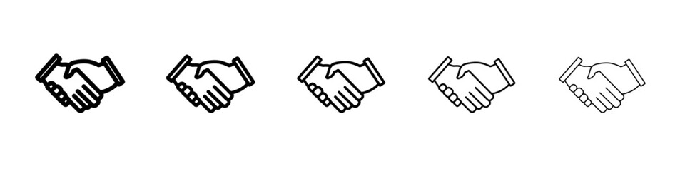 Handshake icon vector outline symbol or illustration