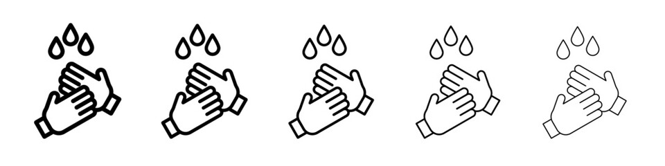 Handwashing icon vector outline symbol or illustration