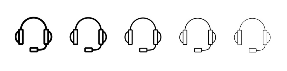 headphone icon vector outline symbol or illustration
