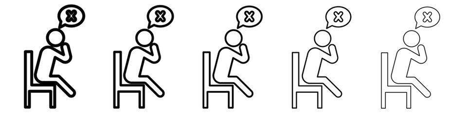 helpless human icon vector outline symbol or illustration