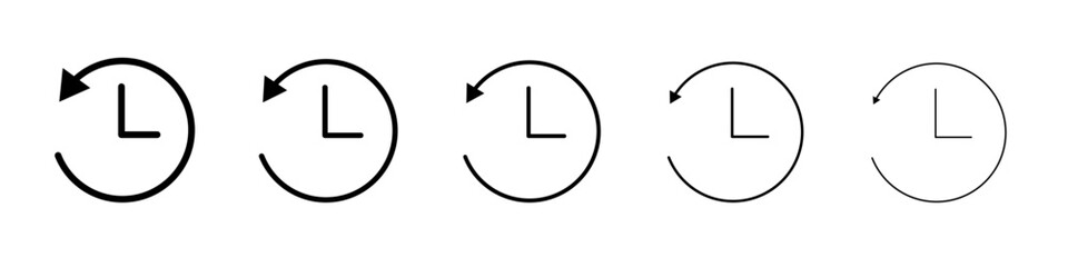 History icon vector outline symbol or illustration