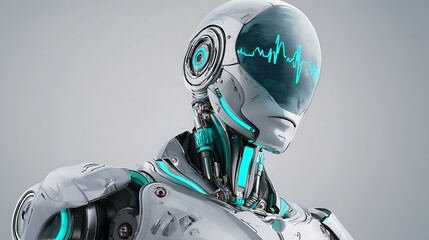 未来を象徴する洗練されたヒューマノイドロボット