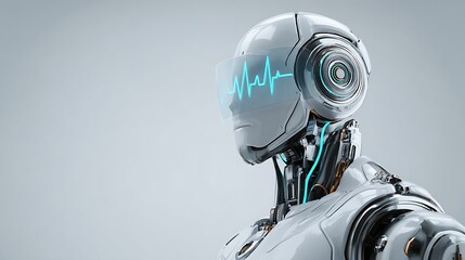 未来を象徴する洗練されたヒューマノイドロボット