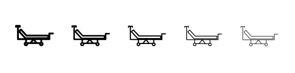 Hospital bed icon vector outline symbol or illustration