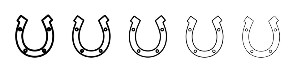 Horseshoe icon vector outline symbol or illustration
