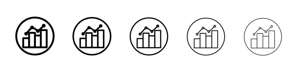 Increase chart icon vector outline symbol or illustration