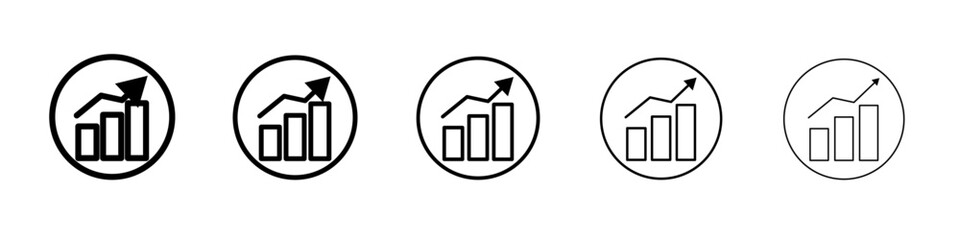 Increase chart icon vector outline symbol or illustration