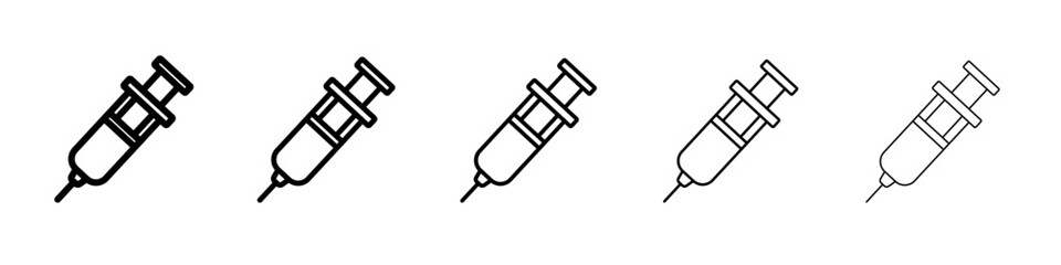 injection icon vector outline symbol or illustration