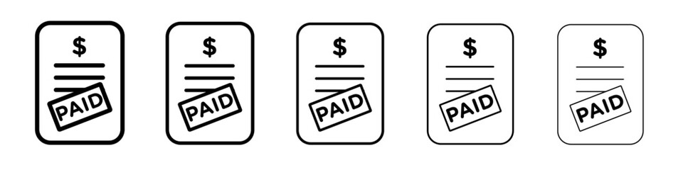Invoice icon vector outline symbol or illustration