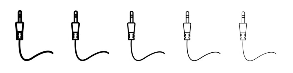 Jack cable icon vector outline symbol or illustration