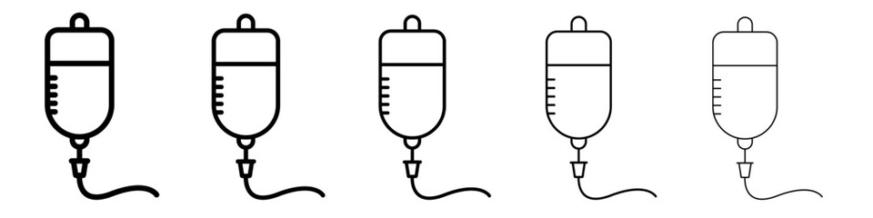IV bag icon vector outline symbol or illustration