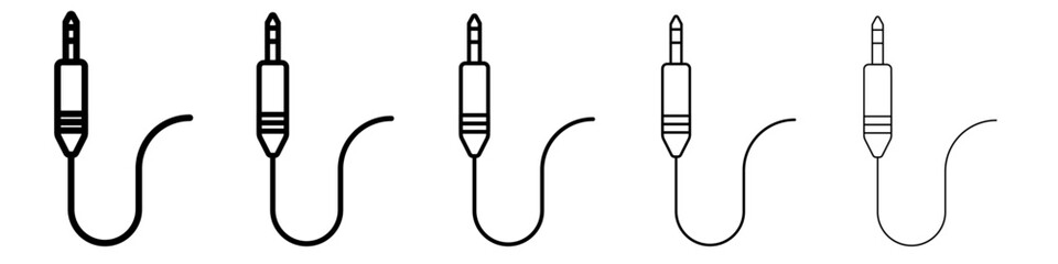 Jack cable icon vector outline symbol or illustration