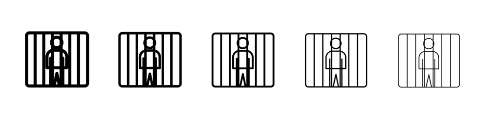 jail criminal prisioner icon vector outline symbol or illustration