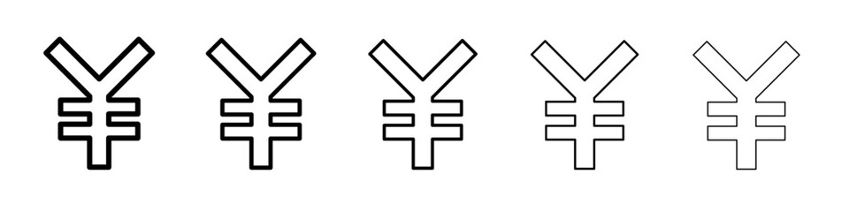 Obraz premium Japanese yen currency icon vector outline symbol or illustration