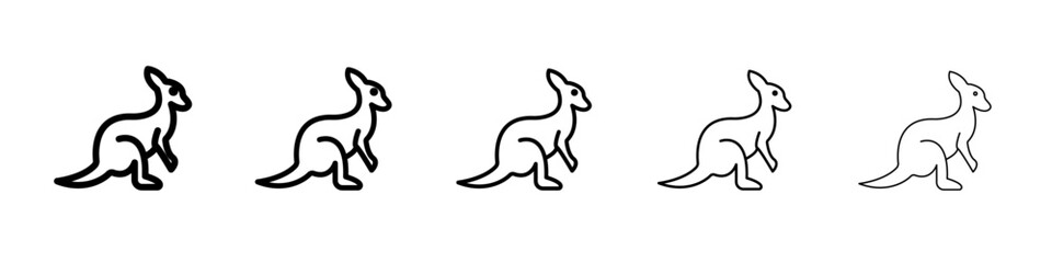 kangaroo icon vector outline symbol or illustration
