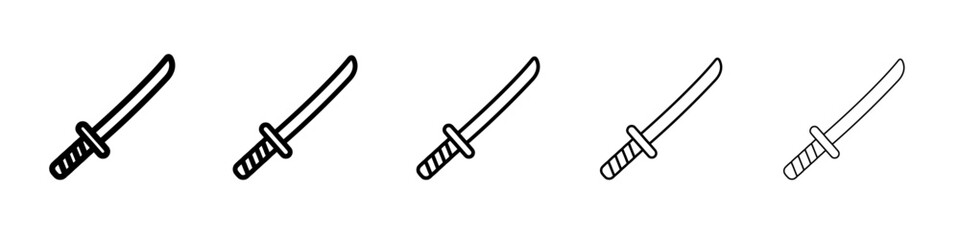 katana icon vector outline symbol or illustration